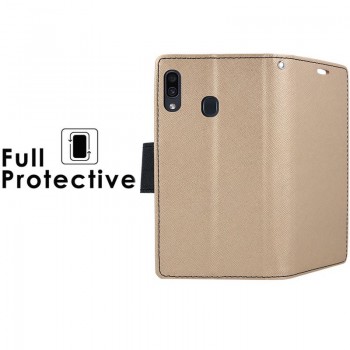 Atverčiamas dėklas-piniginė  auksinės spalvos (GALAXY A30/A20)